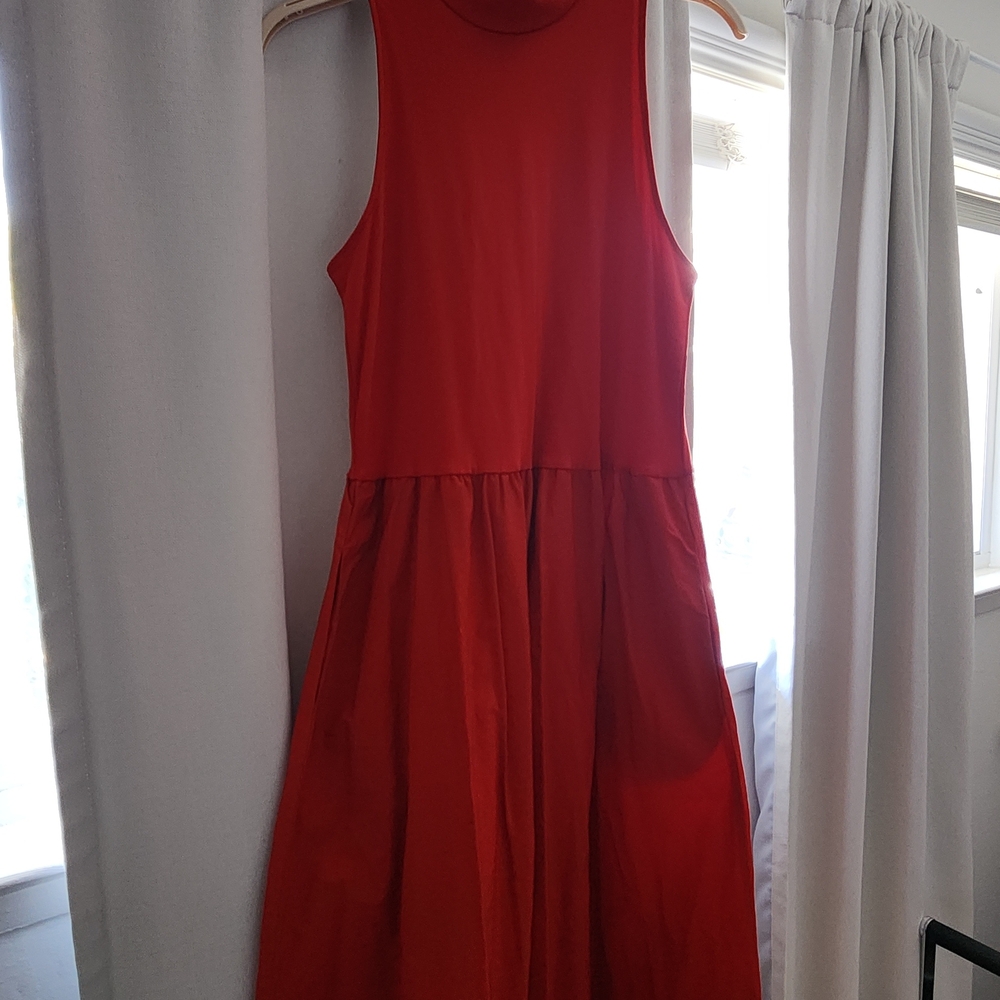 A New Day Red Pleated Halter Sundress